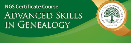 Advanced Skills in Genealogy certificate course banner