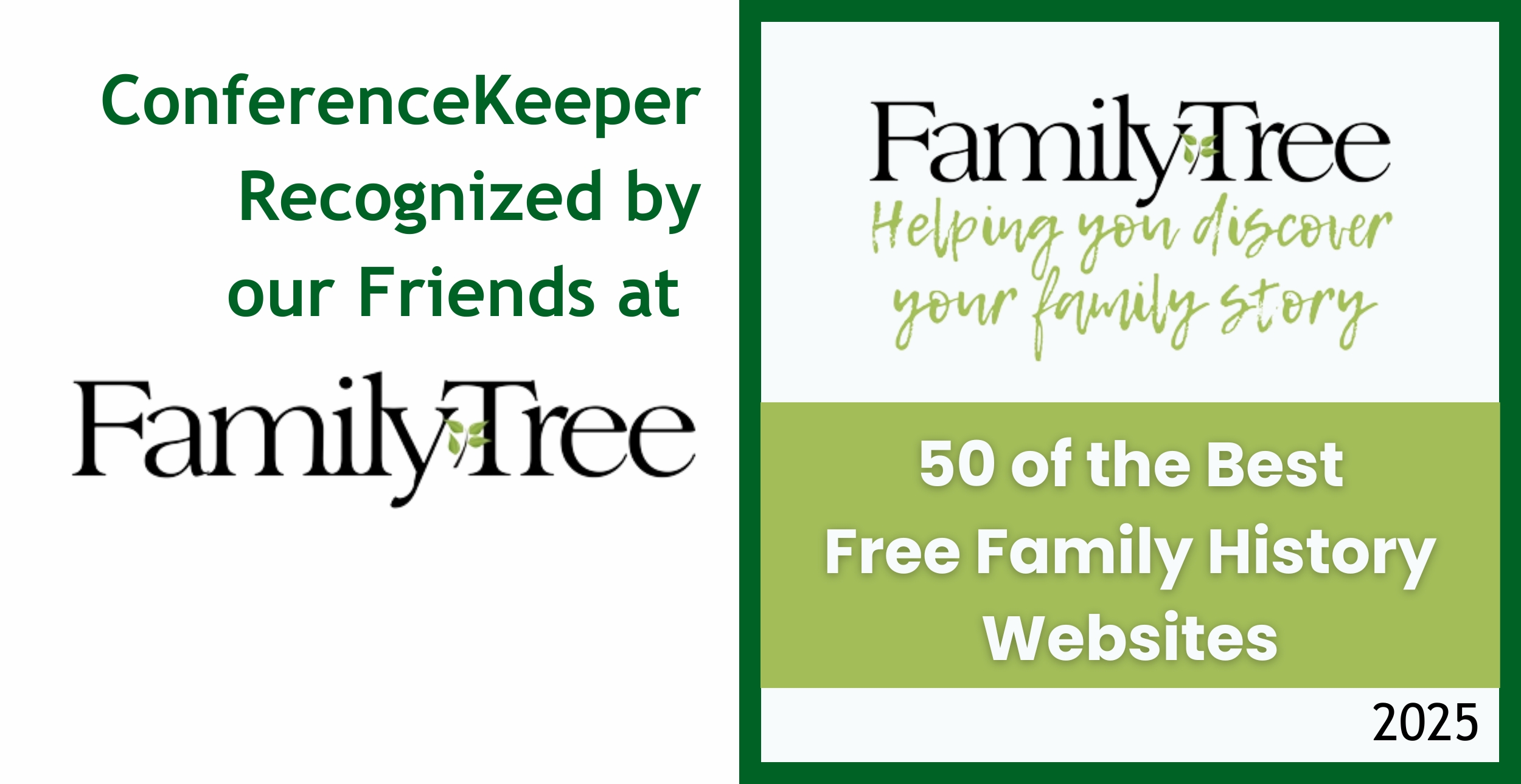 ConferenceKeeper a 50 Best website for FamilyTree UK