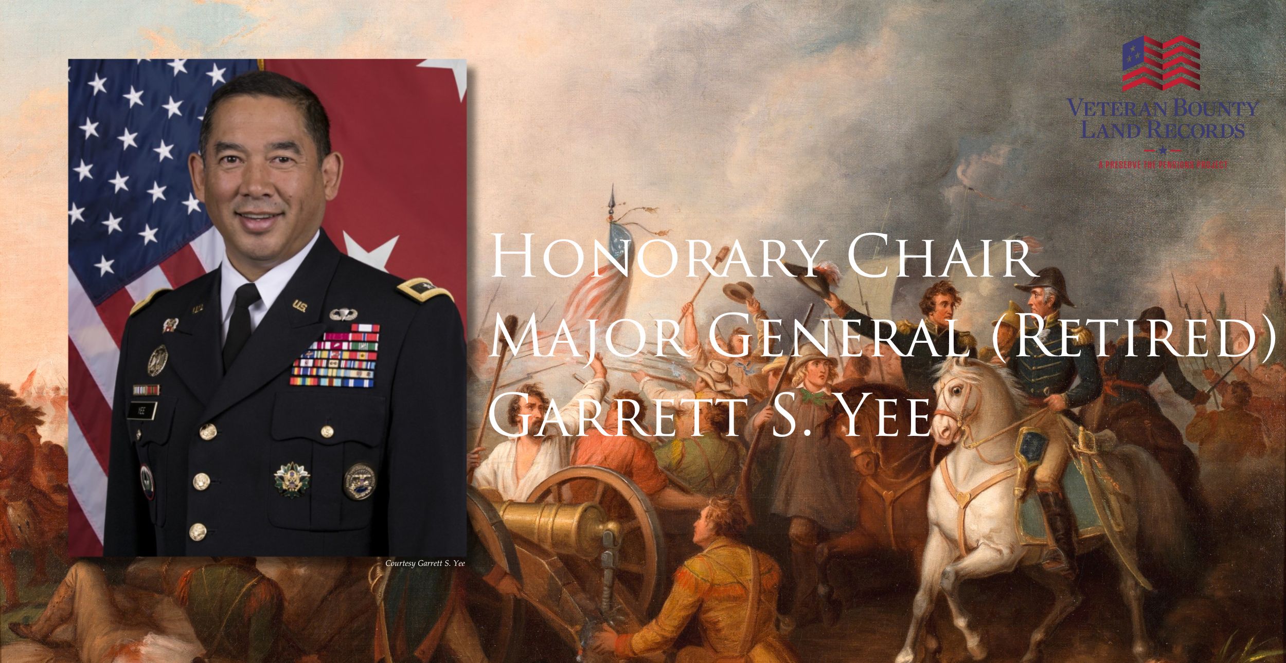 Maj. Gen. (Ret'd) Garrett S. Yee joins the Veteran Bounty Land Records project as honorary chair.
